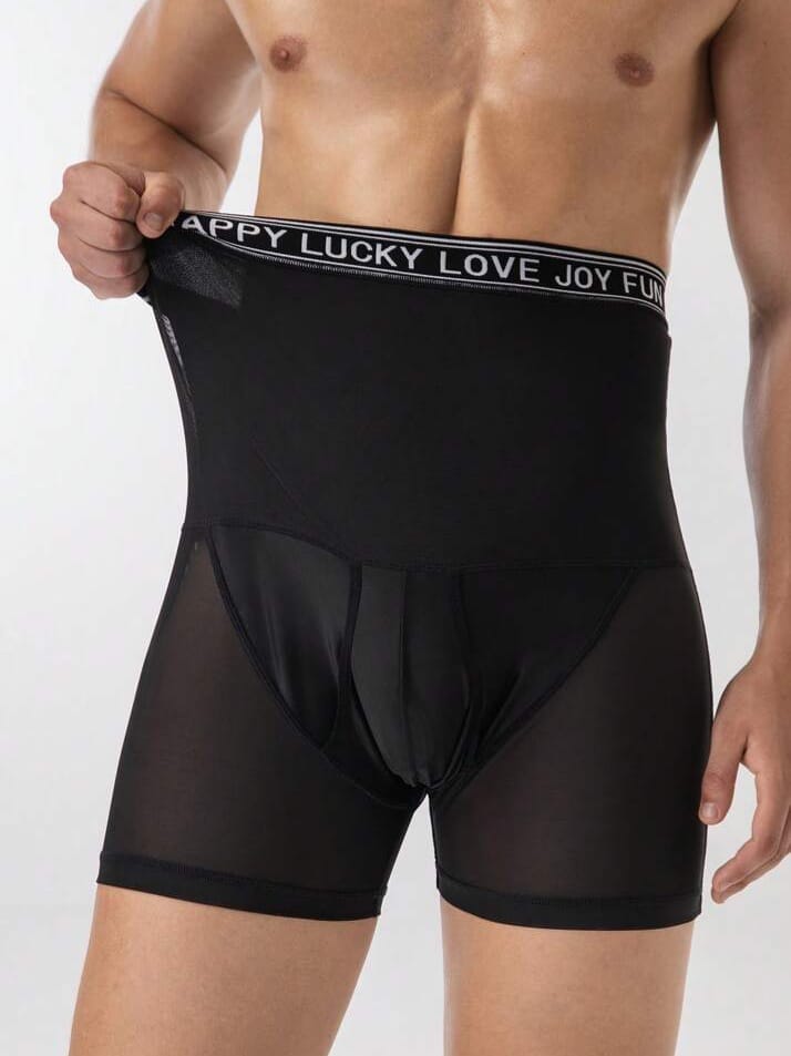 Men's High-Waist Compression Shapewear Boxer Briefs – Tummy Control Body Shaper